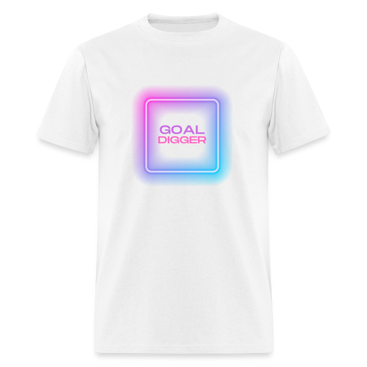 "Goal Digger Neon" Unisex T-Shirt - white