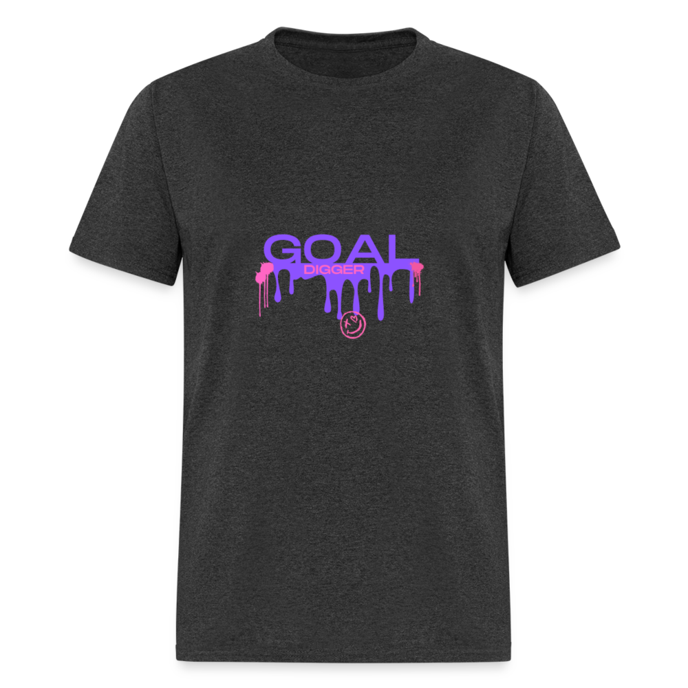 "Goal Digger Abstract" Unisex Hot Pink T-Shirt - heather black