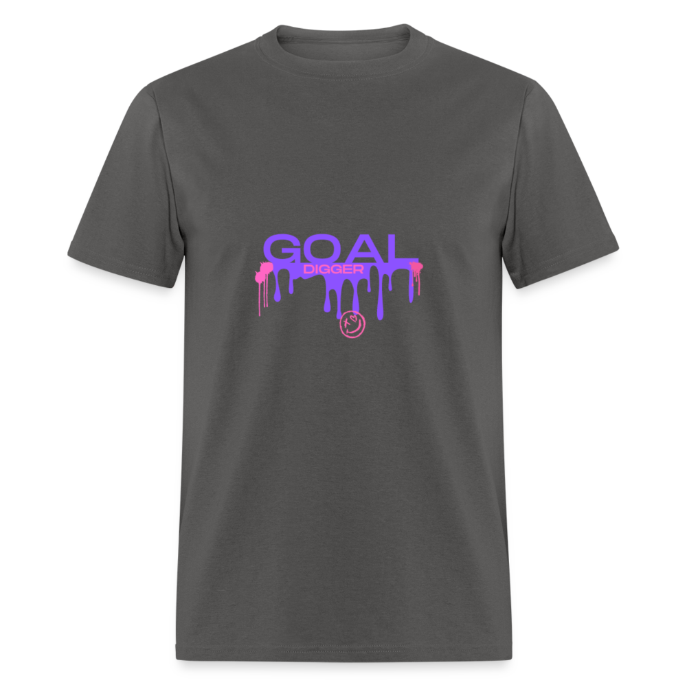 "Goal Digger Abstract" Unisex Hot Pink T-Shirt - charcoal