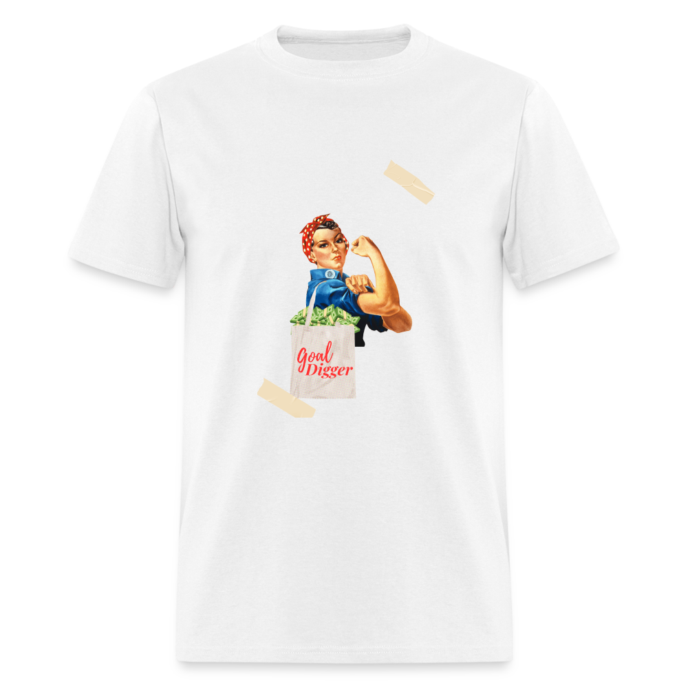 "Goal Digger Rosie" Unisex T-Shirt - white