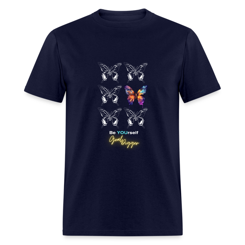 Unique Butterfly: Goal Digger" Unisex T-Shirt - navy