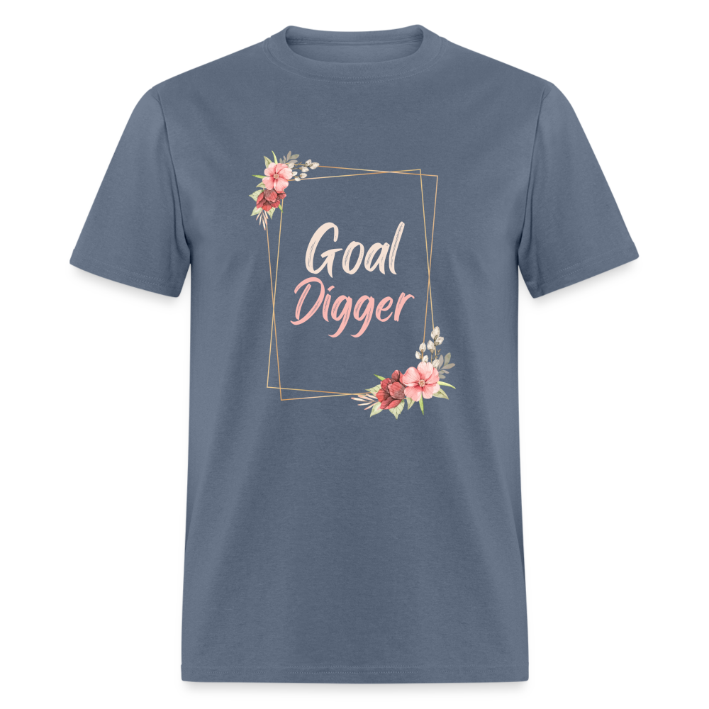 "Floral Frame Goal Digger" Unisex T-Shirt - denim